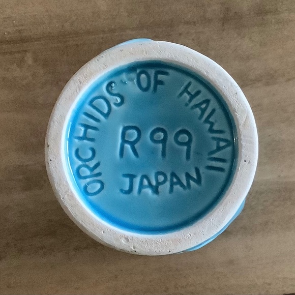 VIintage Turquoise Orchids of Hawaii Mermaid Fish Tiki Mug Vase R-99 - Picture 7 of 8